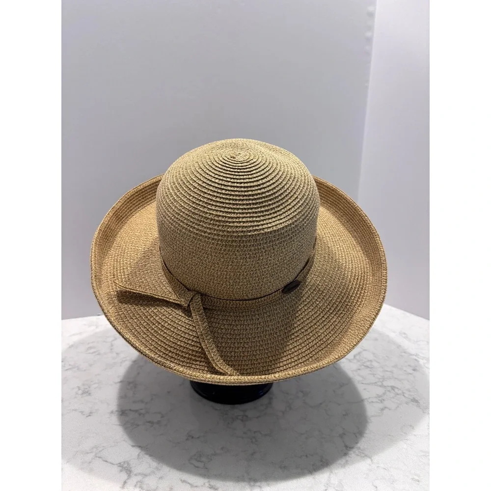 Magnolia Lane Masters Tournament Augusta Tan Straw Sun Hat Wide Brim‎ One Size